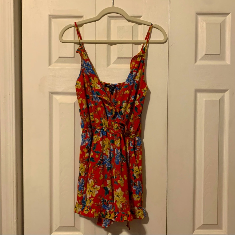 Floral/Tropical Ruffle Romper
